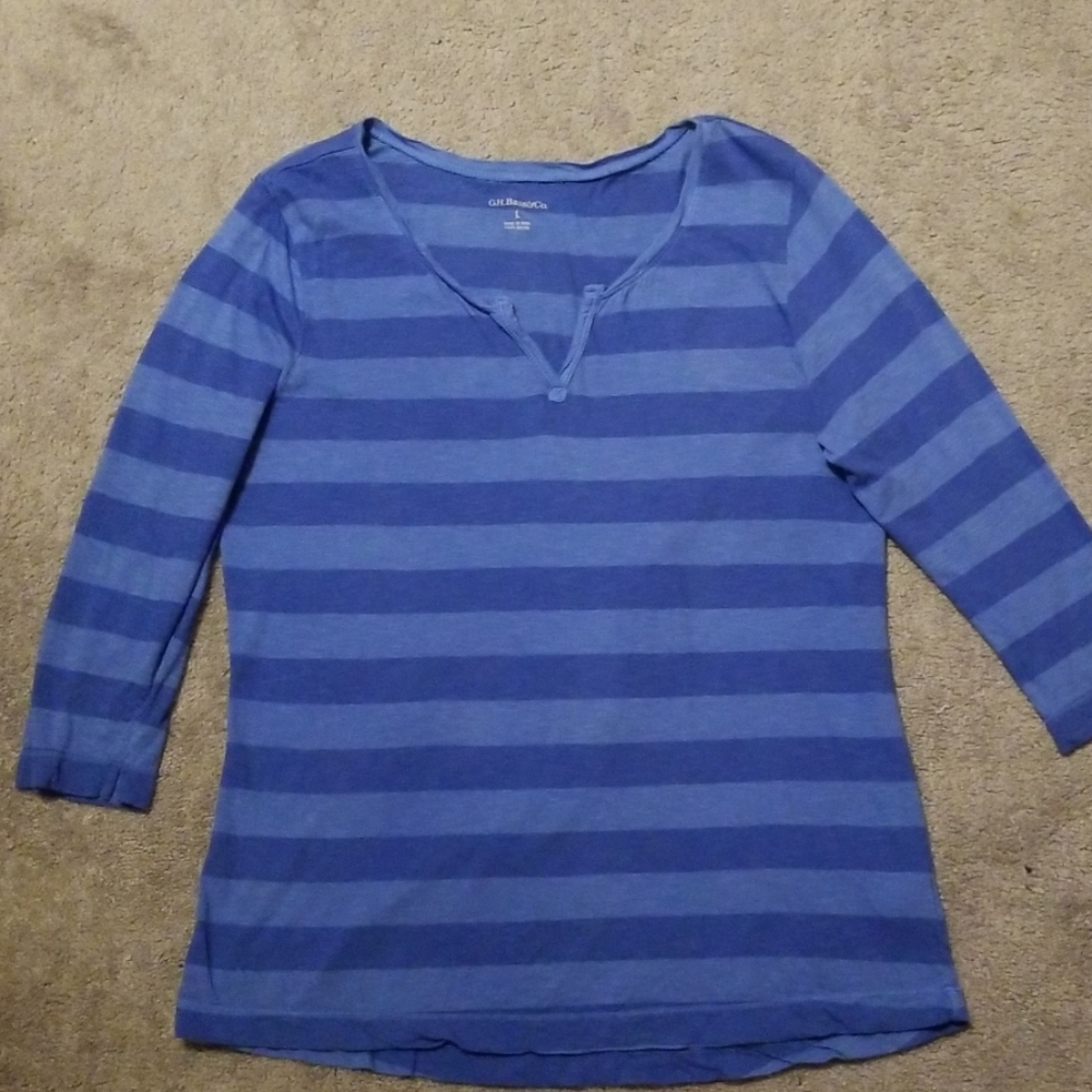 Blue Stripped Top with 3/4 sleeves